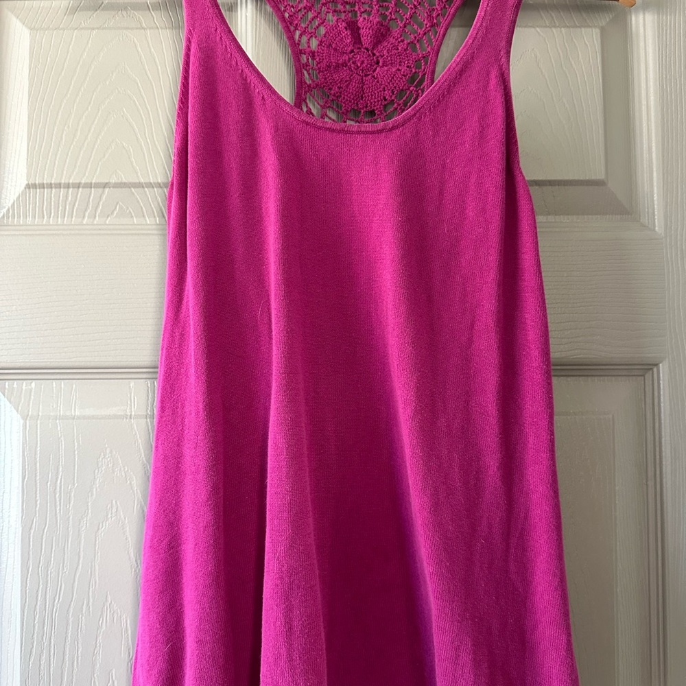 Old Navy Fuchsia Tank Top with Crochet Back